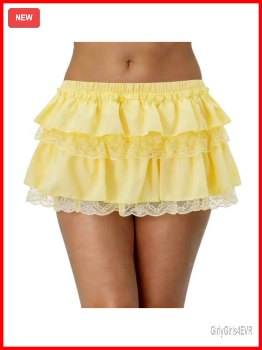 Women Lace Tiered Mini Skater Skirt Ruffle Flowy A-Line Underskirt